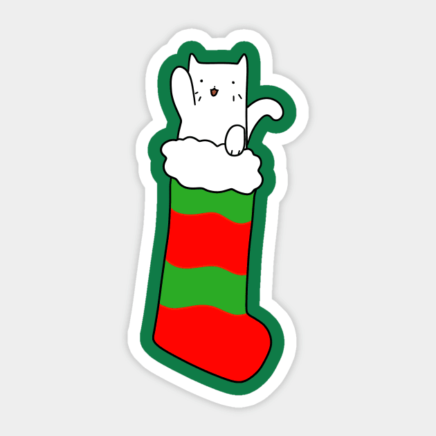 Striped Stocking Kitty Sticker by saradaboru